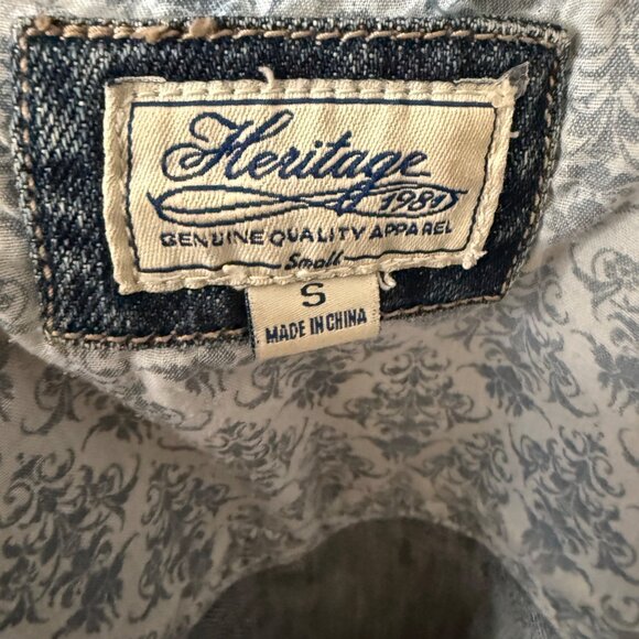 Heritage 1981 Womens Distressed Blue Denim Jacket Size S With Button Closures & - Picture 4 of 4